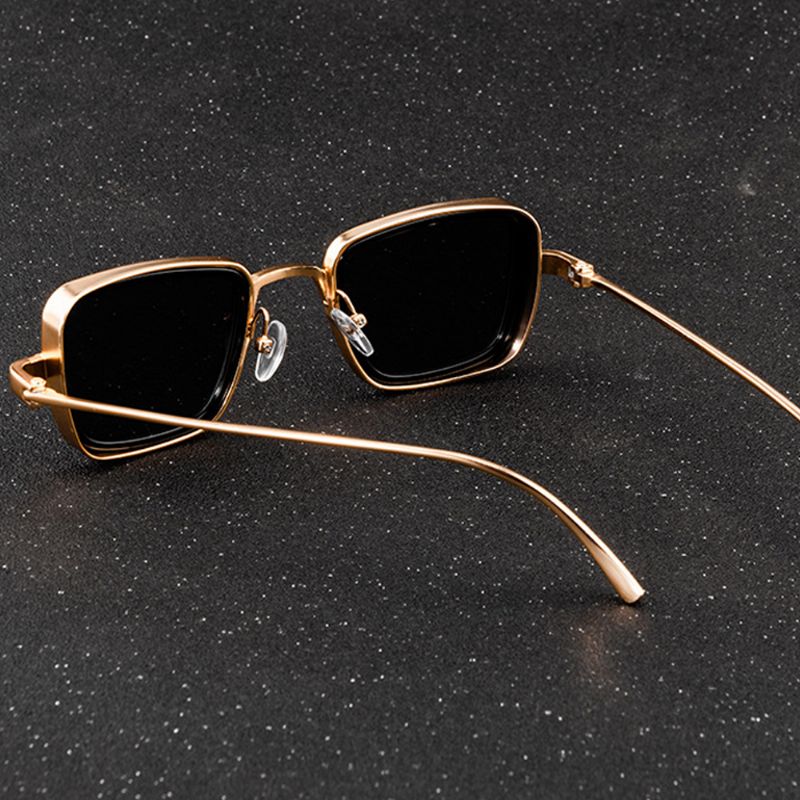 Mannen Retro Dikke Rand Metalen Frame Trend Zonnebril Rijden Outdoor Zonnebril