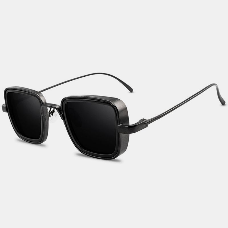 Mannen Retro Dikke Rand Metalen Frame Trend Zonnebril Rijden Outdoor Zonnebril