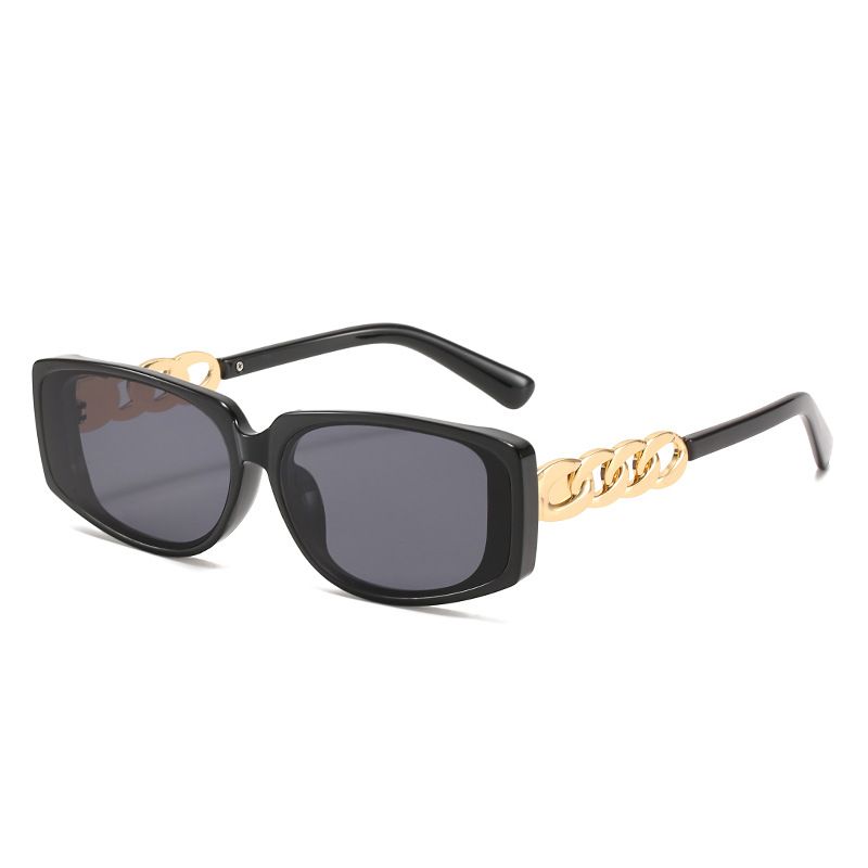 Mode Chain Element Vierkante Bril Persoonlijkheid Mode Catwalk-zonnebril