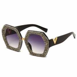 Overdreven Bril Vrouwelijke Zonnebril Zonnebril Met Diamant