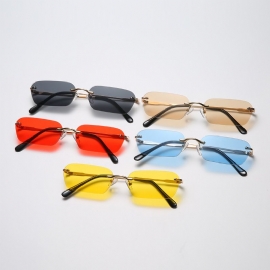 Personality Vierkante Montuurloze Zonnebril Tide Ocean Lens-bril Voor Heren En Dames