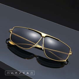 Trendy Anti-uv Metalen Zonnebril Voor Heren