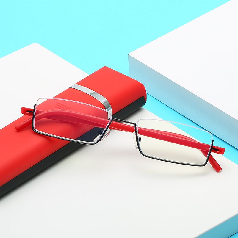 Ultralichte Halfframe Metalen Anti-vermoeidheidsbril Modieus En Comfortabel