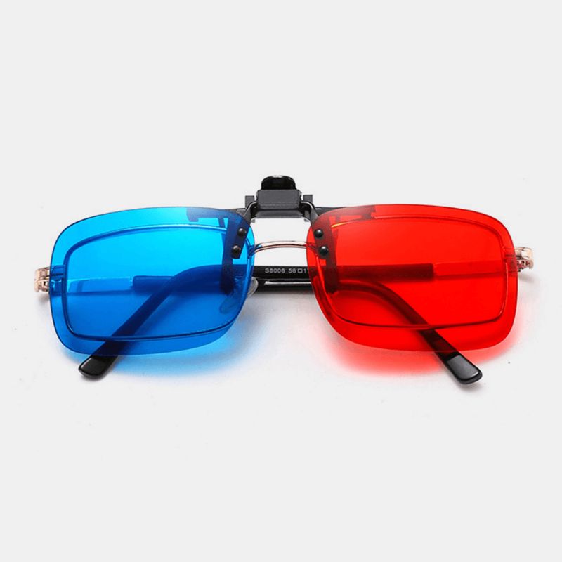 Unisex 3d Stereo Bril Clip Lens Cinema Film Rood En Blauw Universele Brillens Met Case
