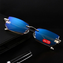 Unisex Anti-blauw Licht Straling Randloze Metalen Presbyopie Bril High-definition Leesbril