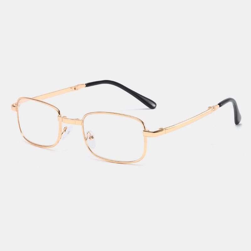 Unisex Draagbare Opvouwbare Anti-blauwe Bril Klassieke Metalen Full-frame Anti-uv Leesbril Verziend Bril