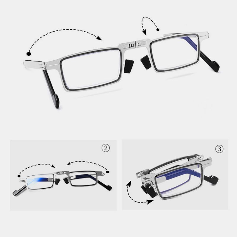 Unisex Opvouwbare Ultralichte Schroefloze Anti-blauw Licht Anti-vermoeidheid Gemakkelijk Dragen Leesbril Verziend Bril