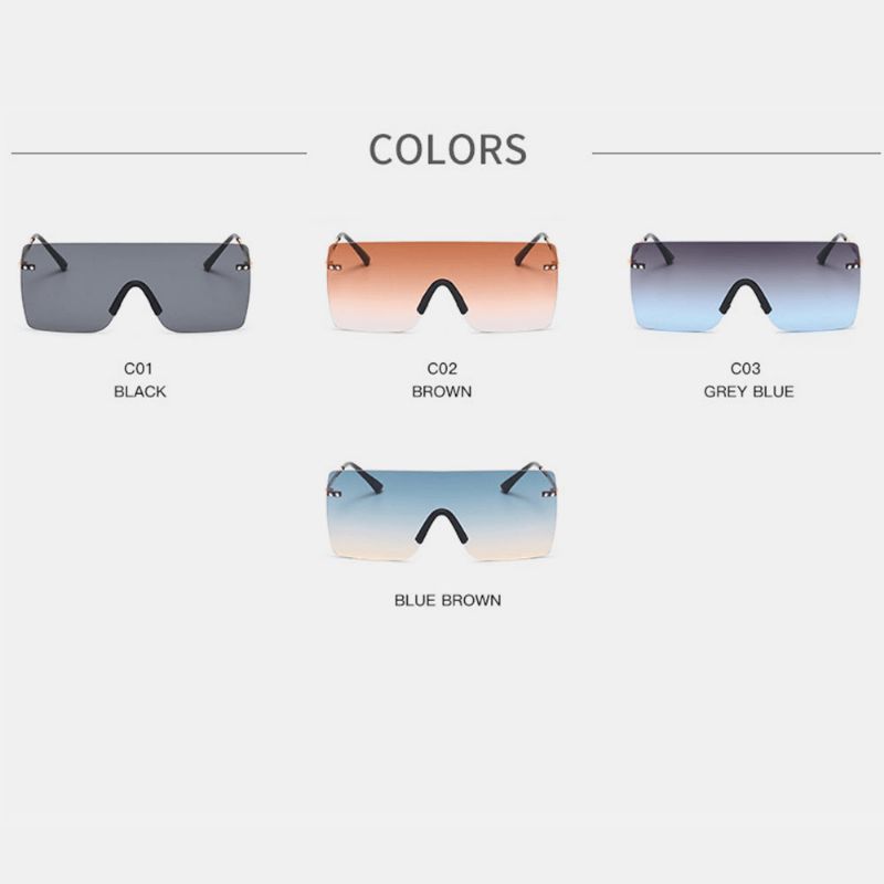 Unisex Oversized Frameloze Modetrend Zonnebril Met Kleurverloop