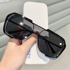 Zonnebril Uit Één Stuk Met Groot Frame Vierkante Zonnebril Voor Dames Gele Zonnebril Voor Mannen Die Uv-bescherming Rijden