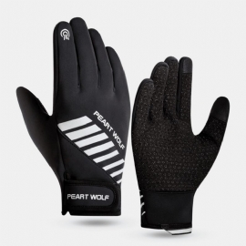Heren Waterdichte Antislip Reflecterende Strip Ontwerp Sporthandschoenen Winter Buiten Plus Fluwelen Warme Touchscreen-handschoenen