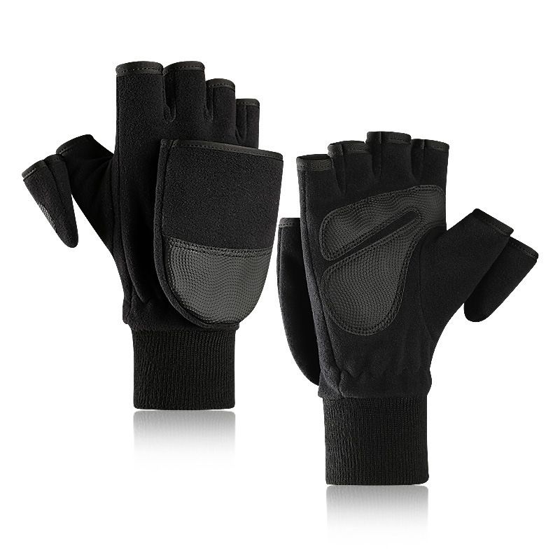 Nieuw Seizoen Fleece Warme Handschoenen Flip-tas Voor Heren Verwijst Naar Plus Dikke Buitenloep Vingeraanraakscherm