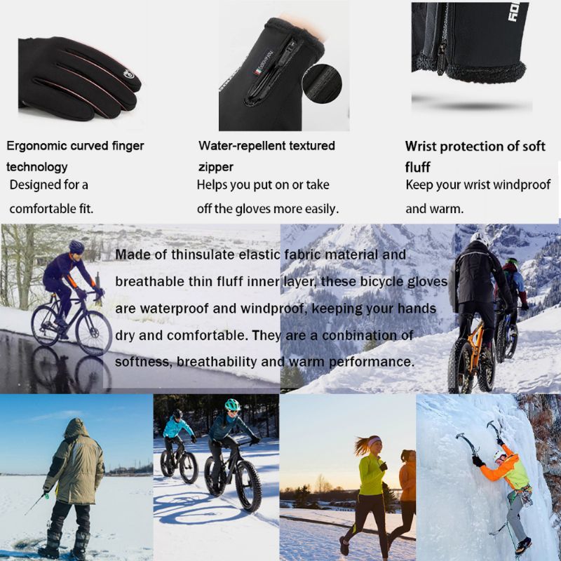Unisex 2-vingerless Winter Outdoor Sport Workout Fietsen Handschoenen Twee Vinger Ontwerp Gratis Controle Touchscreen Warme Waterdichte Handschoenen