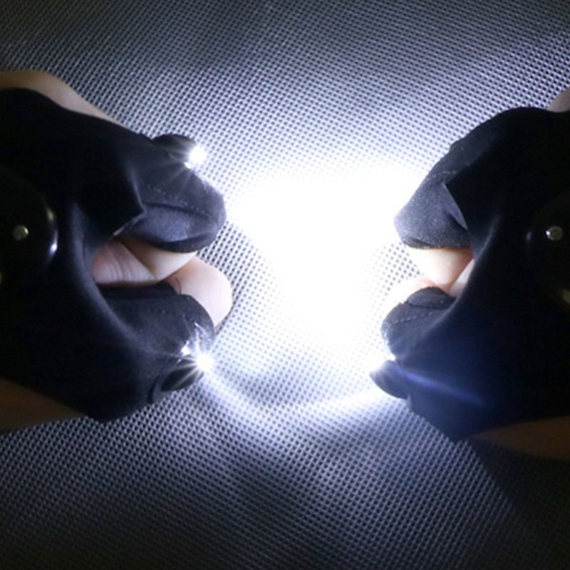 Unisex Led-licht Buitensport Nachtvissen Waterdichte Halfvingerhandschoenen
