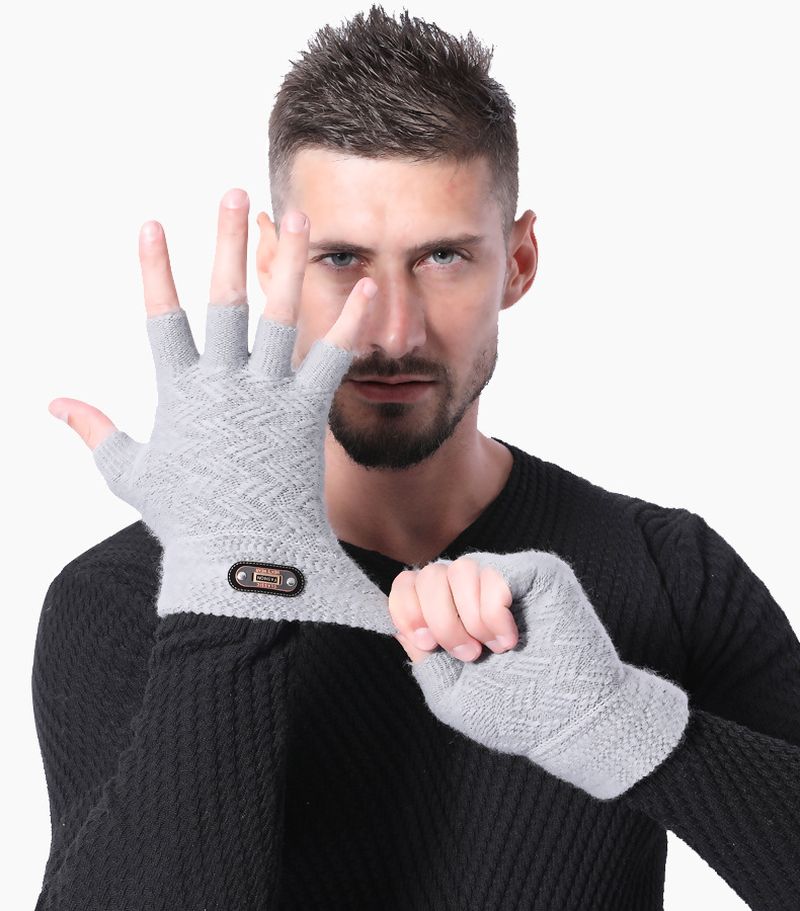 Warme Halfvingerhandschoenen Met Touchscreen Voor Heren