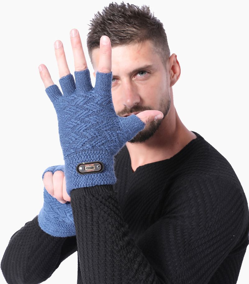 Warme Halfvingerhandschoenen Met Touchscreen Voor Heren