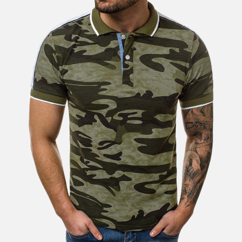 Casual Overhemden Met Camouflageprint Voor Heren