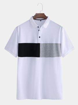 Heren Kleur Bijpassende Korte Mouwen Casual Mode Katoenen Golfshirt