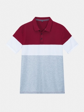 Heren Nieuwe Kleur Bijpassende Casual Mode Katoenen Golfshirt Met Korte Mouwen