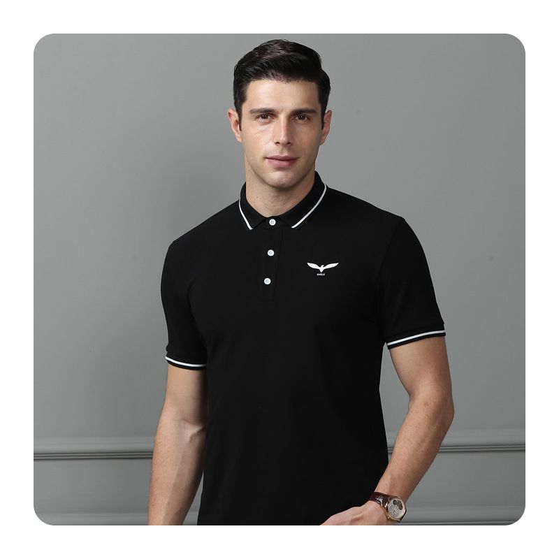 Nieuwe Zakelijke Katoenen Golf Casual T-shirts Met Korte Mouwen En Geborduurde Heren