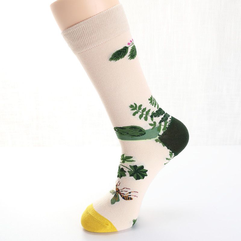 Heren Duif Tulpen Vogels En Bloemen Illustratie Mode Sokken
