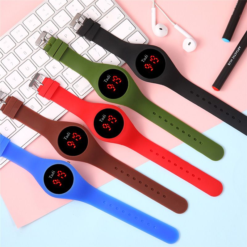 Casual Sport Mannen Vrouw Led Elektronisch Horloge Siliconen Band Lichtgevende Sensor Waterdicht Digitaal Horloge