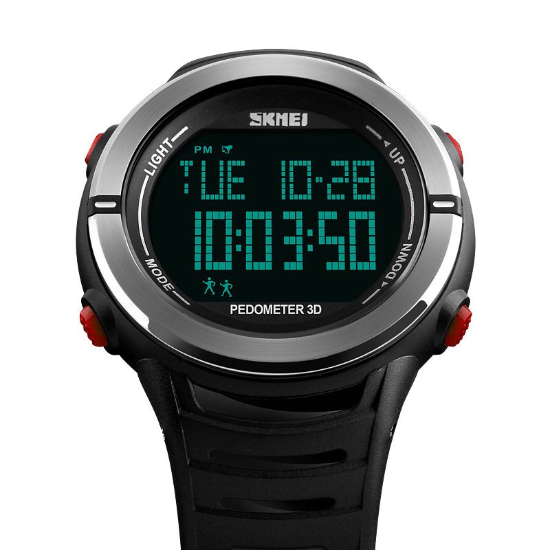 Digitaal Horloge Herenmode Sport Multifunctioneel Alarm Stappenteller Polshorloge