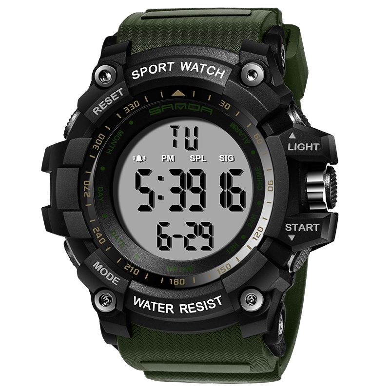 Digitaal Horloge Militaire Multifunctionele Stopwatch Waterdicht Studentenhorloge Voor Heren