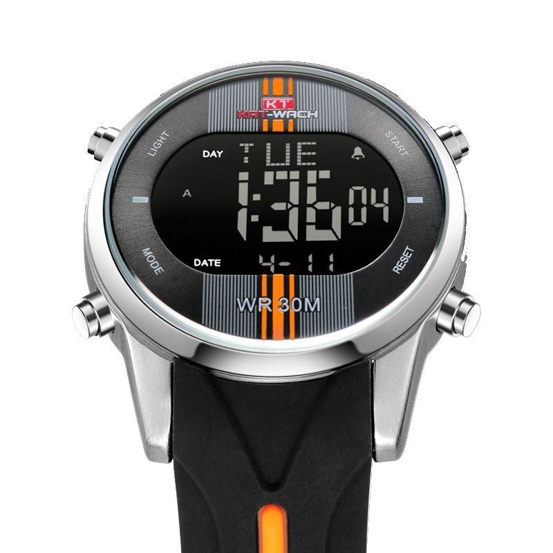 Digitaal Horloge Mode Siliconen Stopwatch Waterdicht Horloge Alarm Outdoor Sporthorloge