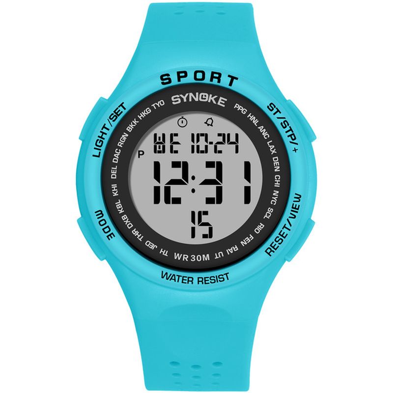 El Display Siliconen Band Sport Horloge 3atm Waterdicht Alarm Student Digitaal Horloge