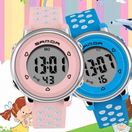 Kleurrijk Horloge Mode Lichtgevend Display Schokbestendig 12/24-uur Schattig Digitaal Kinderhorloge