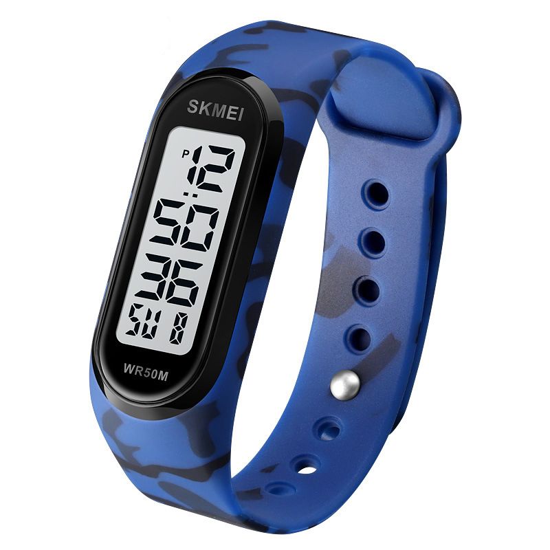 Led Light Digital Watch 5atm Waterdicht Datumweergave Sport Unisex Horloge