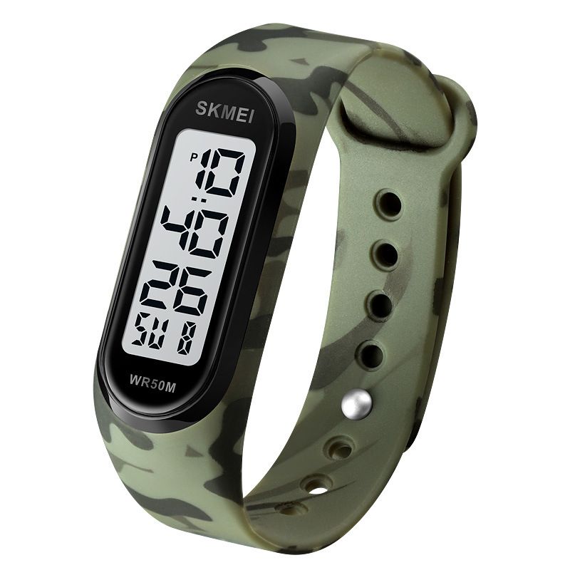 Led Light Digital Watch 5atm Waterdicht Datumweergave Sport Unisex Horloge