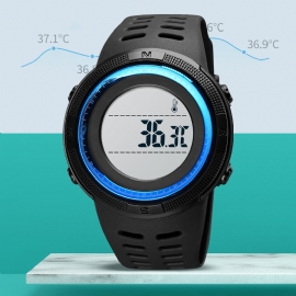 Lichaam Omgevingstemperatuur Monitor Datum Week Lichtgevende Display Chronograaf Waterdicht Mode Universeel Digitaal Horloge
