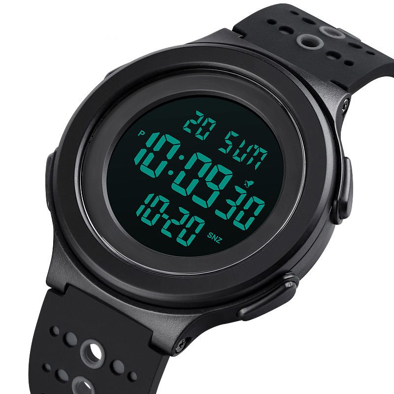 Sport Casual 12/24 Uur Modus El Lichtgevende Display Stopwatch Alarm 5atm Waterdicht Heren Digitaal Horloge