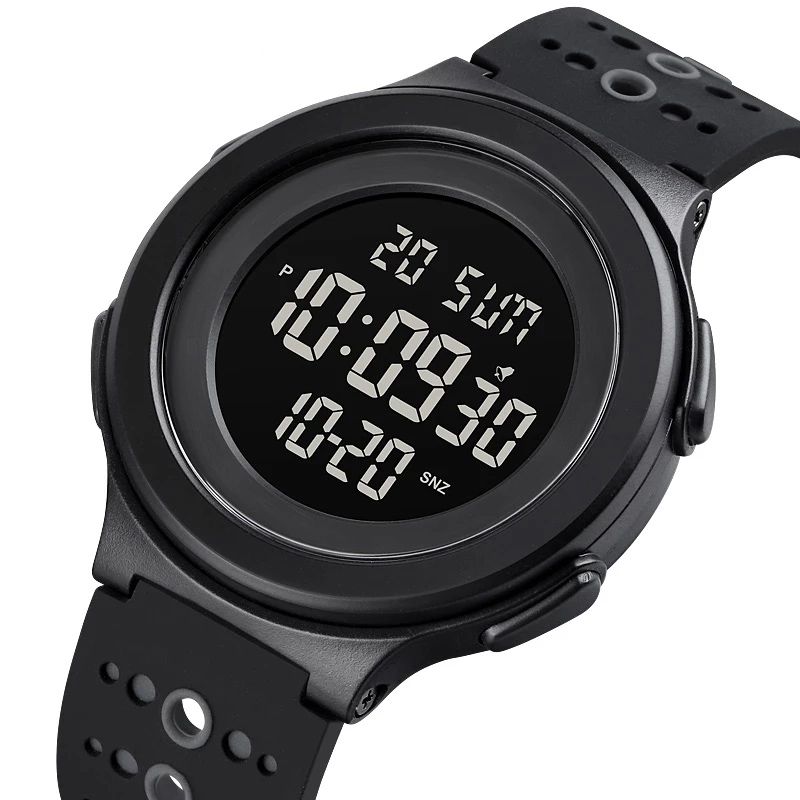 Sport Casual 12/24 Uur Modus El Lichtgevende Display Stopwatch Alarm 5atm Waterdicht Heren Digitaal Horloge