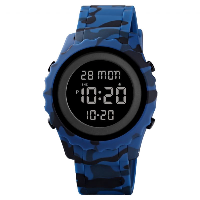 Sport Heren Horloge Datum Week Lichtgevende Display Stopwatch Countdown Waterdicht Outdoor Digitale Horloge