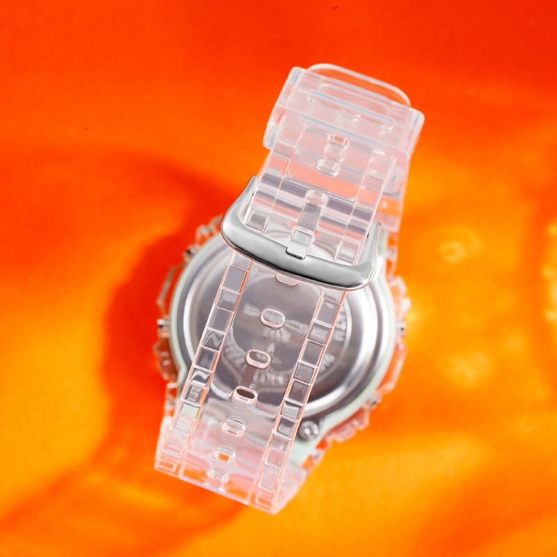 Transparante Band Frisse Kleur Mode Lichtgevende Display Stopwatch Coupole Digitaal Horloge