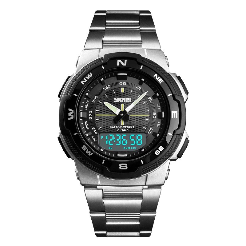 Zakelijke Multifunctionele 12/24 Uur Datum Week Lichtgevende Display Wekker Stopwatch Waterdicht Outdoor Mannen Digitale Horloge
