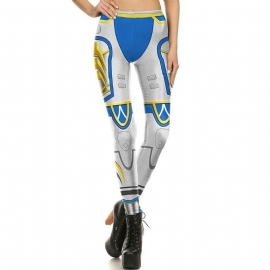 Game Cosplay Vrouwen Leggings Armor Digitale Print Goud Metaal Plus Size Legg Hoge Taille Workout Legging