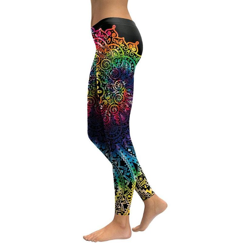 Nieuwe Collectie Leggings Vrouwen Mandala Bloem 3d Afdrukken Gradiënt Legging Fitness Legg Hoge Taille Broek Broek