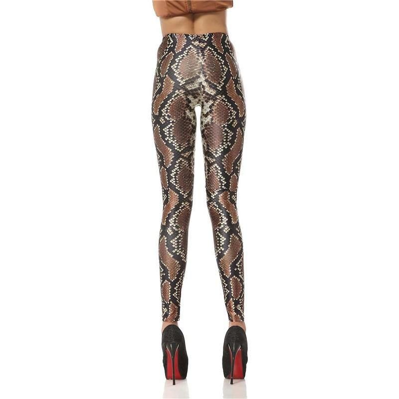 Nieuwe Design Mode 3d Digitale Slangenhuid Been Slanke Legg Gedrukte Dames Leggings Dames Broeken