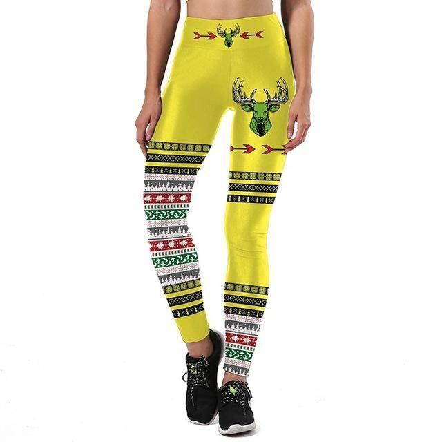 Nieuwe Herfst Leggings Vrouwen Sporting Lelijke Kerst Dier Sika Herten 3d Gedrukt Legging Hoge Taille Broek Broek Leggins