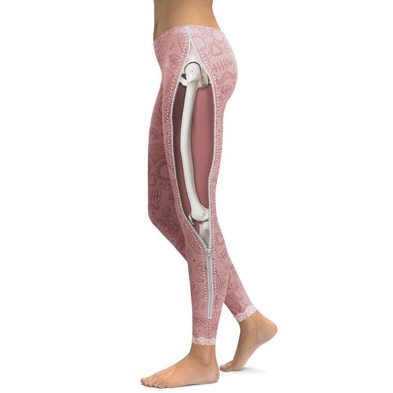 Nieuwe Stijl Leggings Vrouwen Cool Spier Benen Legging Rits 3d Afdrukken Legg Broek Hoge Taille Elasticiteit Legins