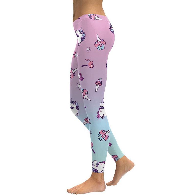 Unicorn Series Dames Leggings Star Ice Cream Digital Print Legg Sweat Workout Vrouw Legging Slanke Broek