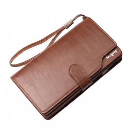 Heren Rits Tri-fold Grote Capaciteit Zakelijke Portemonnee Kaarthouder Clutch Bag