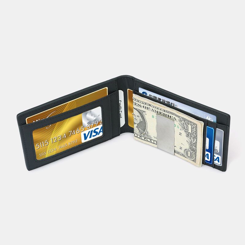 Mannen Multifunctionele Zakelijke Koolstofvezel Us Dollar Clip Card Handel Korte Multi-card Slots Portemonnee
