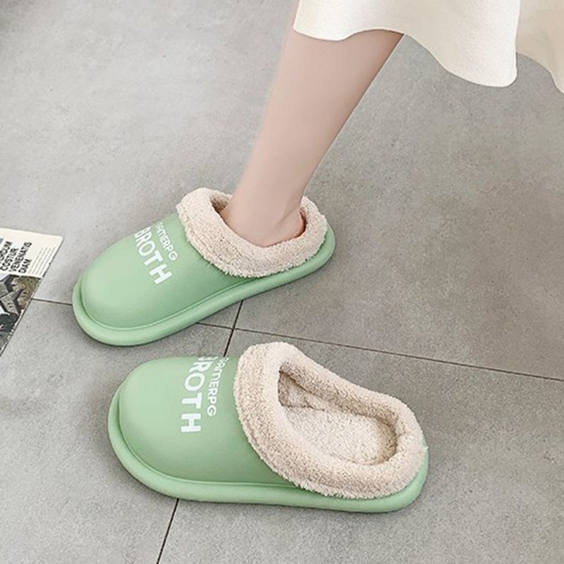Dames Winter Warme Waterdichte Pluche Indoor Slippers