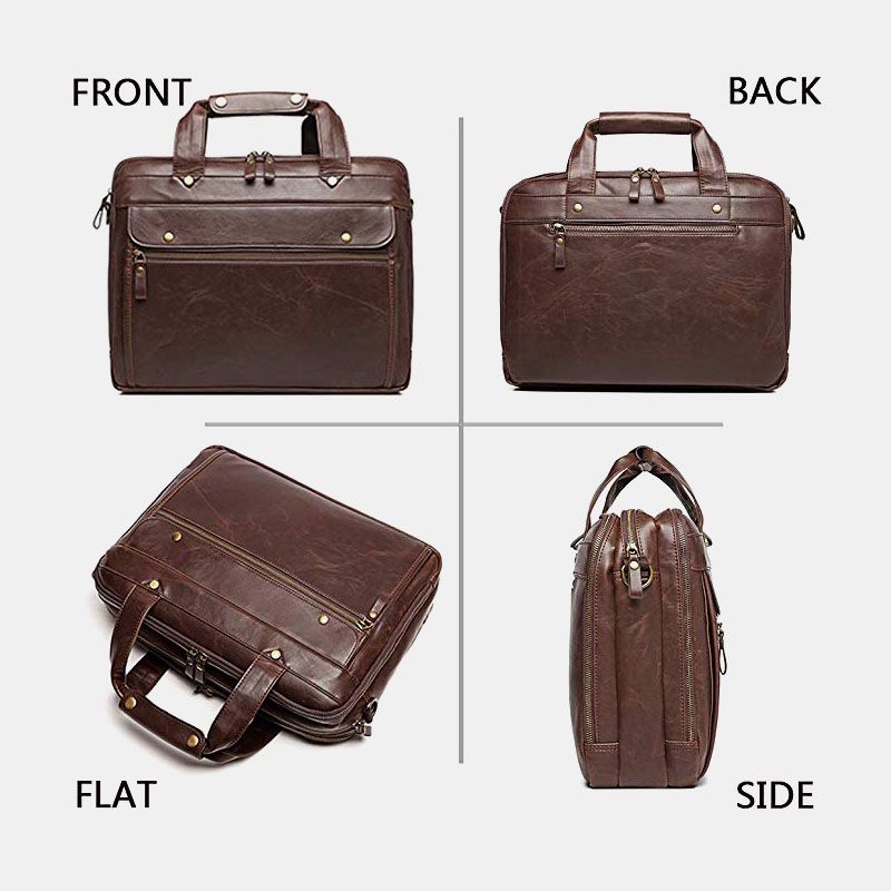 Heren Vintage Multi-pocket Messenger Bag Handtas Crossbody Tas Voor Zakelijk