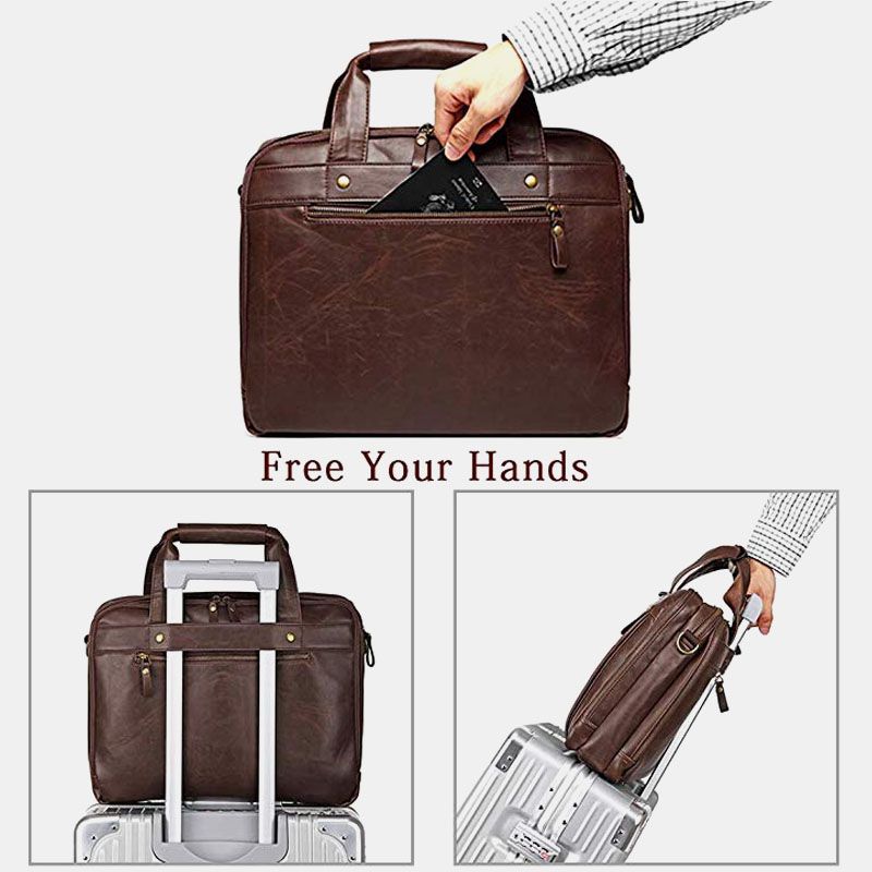 Heren Vintage Multi-pocket Messenger Bag Handtas Crossbody Tas Voor Zakelijk
