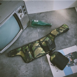Unisex Hip-hop-stijl Camouflage Street Mode Outdoor Multi-pocket Bullet Bag Heuptas Borsttas